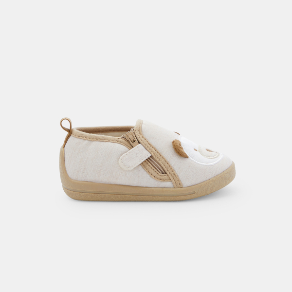 حذاء خفيف بدون نعل، باللون البيج، للفتيات الصغيرات